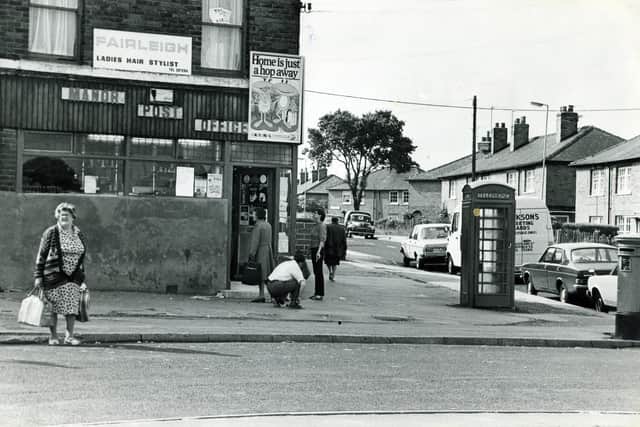 The Manor Post Office and Fairleigh Ladies Hair Stylist pictured in 1981