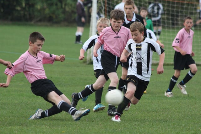 Action from an U12s derby between Buxton JFC Vikings and Buxton JFC Cobras, which the Vikings won 3-2.