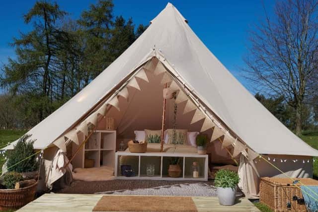Luxury glamping experience at Broomhill Wood.