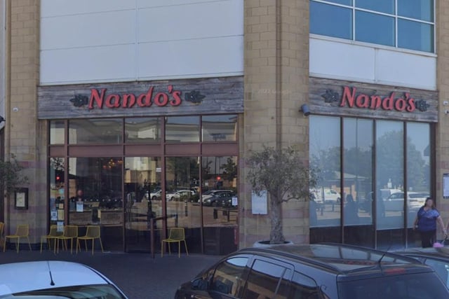 Nando's in Sheffield's Valley Centertainment comes in second place. This branch has been handed an average rating of 4.2 stars as per 1,571 reviews on Google.