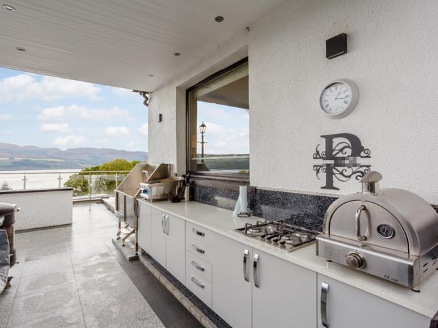 Outdoor kitchen area.