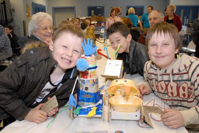 Happy times at the Harton robot-making day.