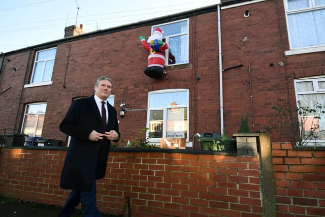 Leader of the Labour Party Keir Starmer visits residents and businesses in Bentley, South Yorkshire, who were affected by last year's floods.
Picture : Jonathan Gawthorpe