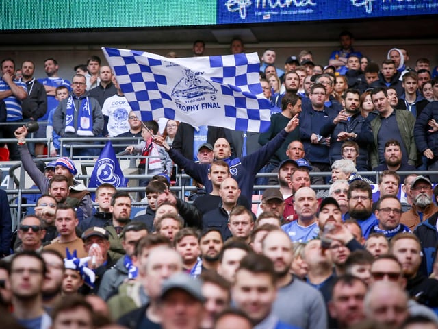 Pompey fans at Wembley in 2019.