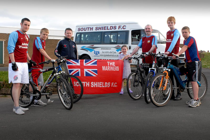 These cyclists went coast to coast in 2010 to raise money for South Shields Football Club. Were you among them?