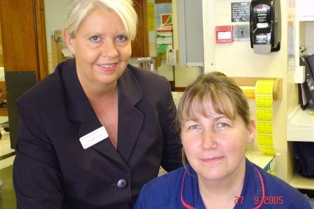 Chrystal Fox was the new Deputy Director of Nursing at the three-star Doncaster & Bassetlaw Hospitals NHS Foundation Trust in 2005
Pictured are Chrystal Fox, Deputy Director of Nursing (left) with Assistant Matron Joanne Pack.