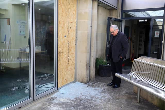Fire at Sheffield Cathedral. Pictured is The Reverend Canon Keith Farrow where the break in happened. Picture: Chris Etchells
