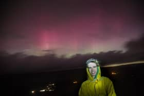 Mark Lee, from Dronfield took these stunning pictures of the aurora borealis after going out with his teenage son, Samuel, to Mam Tor in the Peak District on Thursday night – with the beautiful coloured lights visible in the dark March sky.