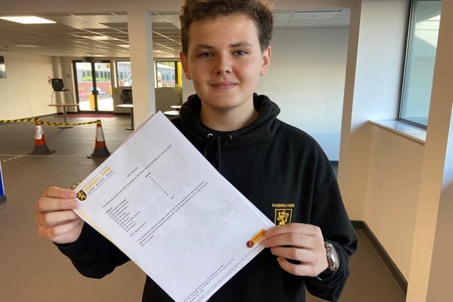 Kian Ferguson, of Sandhill, said he had done very well, with three 9s, two 8s, a 7  and a 6. He will be studying maths, computer science and graphic design at college.