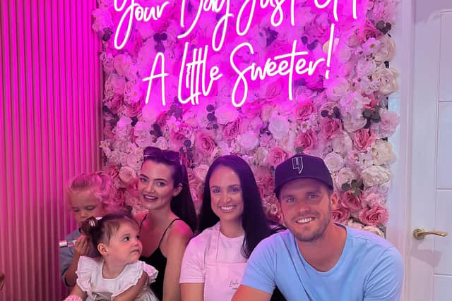 Geordie Shore star Gaz with his family and Samantha.