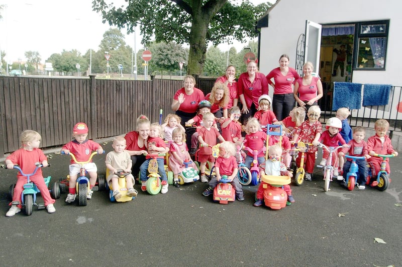 A sponsored toddle in 2001 at Sutton's Learning Tree Nursery