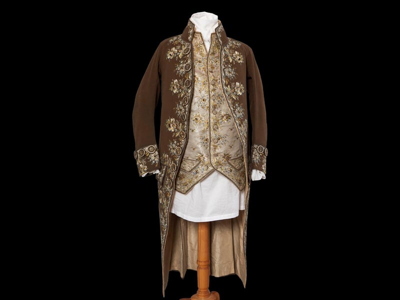 This matching waistcoat and jacket is said to have belonged to Charles Edward Stuart. They date from around 1770 to 1790 and were recovered from a house in Newcastle.