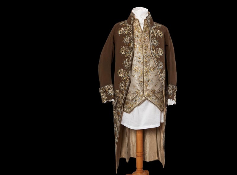 This matching waistcoat and jacket is said to have belonged to Charles Edward Stuart. They date from around 1770 to 1790 and were recovered from a house in Newcastle.