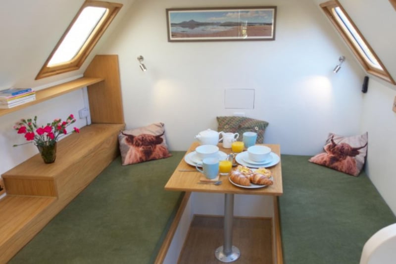 Windows on both sides of the pod and a skylight means that the accommodation is surprisingly bright and airy.