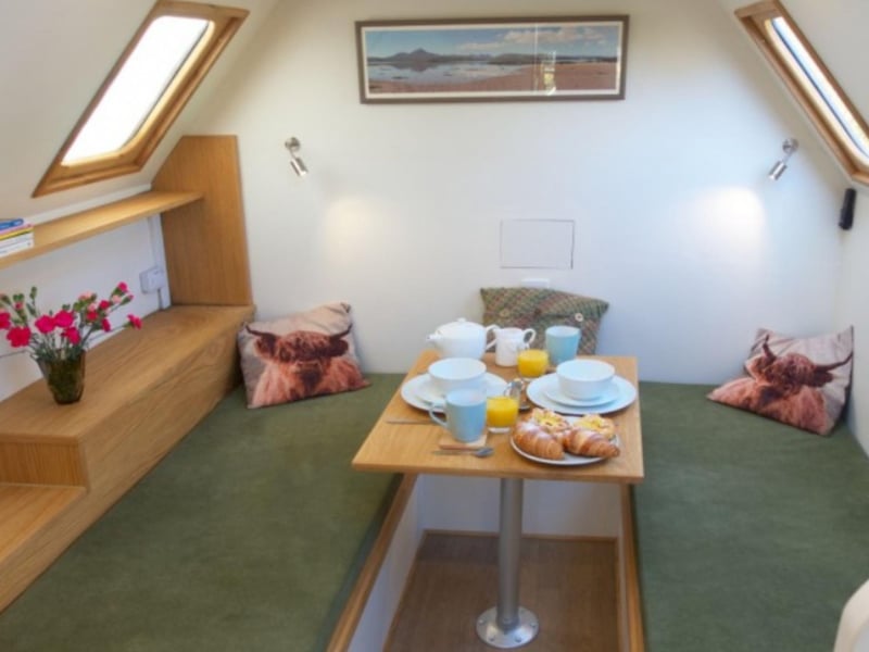 Windows on both sides of the pod and a skylight means that the accommodation is surprisingly bright and airy.