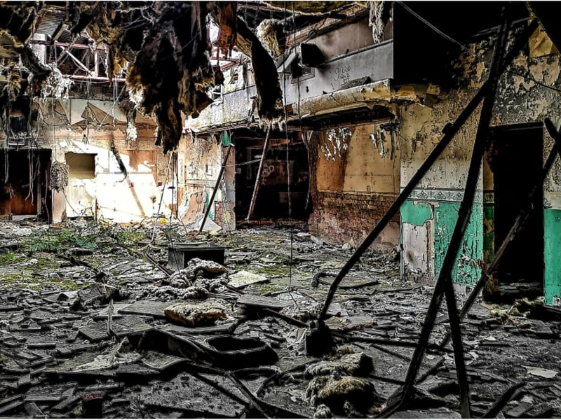 Sadly not much remains of the club after a series of blazes.