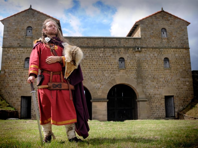 The King of Deira, part of Northumberland, is largely believed to have been born in South Shields in 651. Our picture shows an actor portraying him at the town's Arbeia Roman Fort.