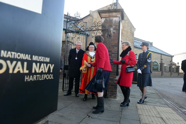 One of the first to welcome The Princess Royal was Ceremonial Mayor of Hartlepool Councillor Brenda Loynes.