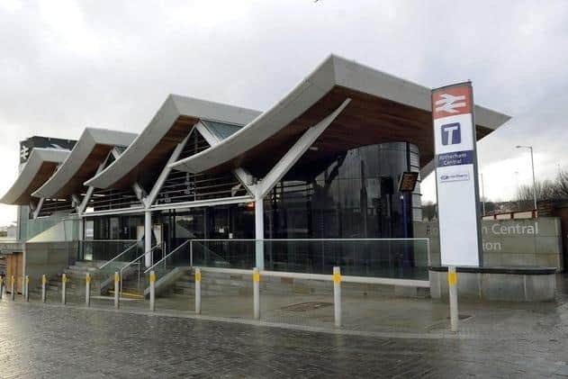 Sheffield Crown Court heard how a South Yorkshire pervert was apprehended at Rotherham railway station, pictured, by a paedophile hunter group after he had been communicating sexually online with group members posing as young girls.