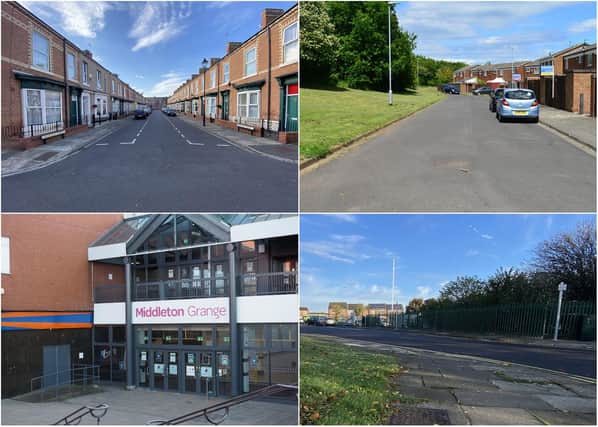 Some of the locations where most Hartlepool crime was reported to have taken place according to latest figures.