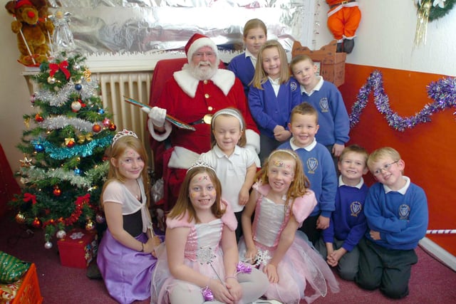 Our Lady of the Rosary RC Primary School pupils with Santa Claus, at their school fair in Shotton in 2014.