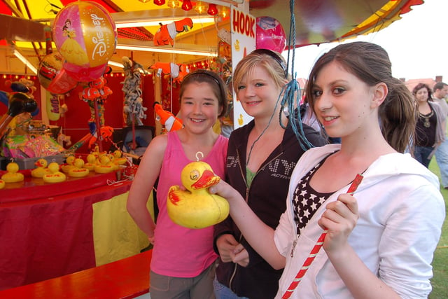 Miranda Jones of Woodsetts, Antonia Wild of Anston and Rochelle Lack of Dinnington at Woodsetts Carnival in 2009.