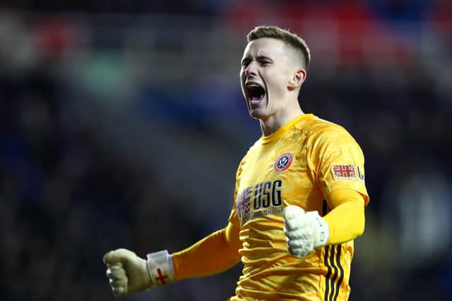 Dean Henderson of Sheffield United celebrates his side's second goal during the FA Cup Fifth Round match between Reading FC and Sheffield United at Madejski Stadium: Dan Istitene/Getty Images