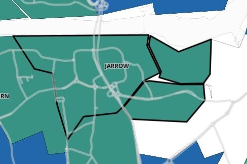 Jarrow Town has seen the rate of positive Covid cases rise to 71.9 per 100,000 people on June 8. (The week before there were less than three cases confirmed in the area so specific rates are not disclosed)