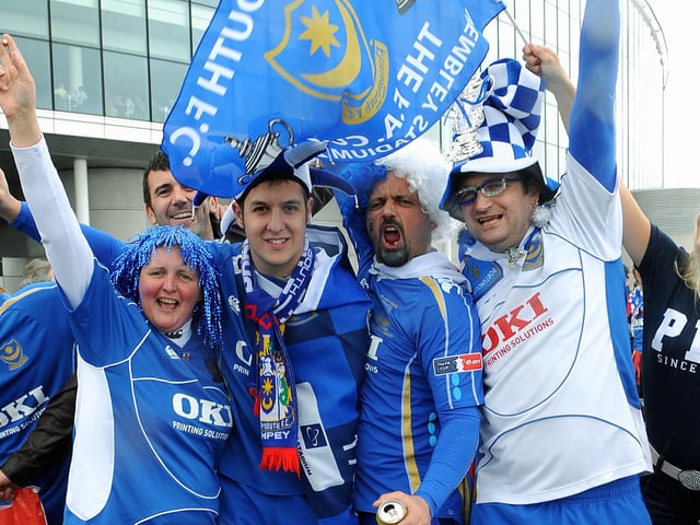 Pompey supporters at Wembley.