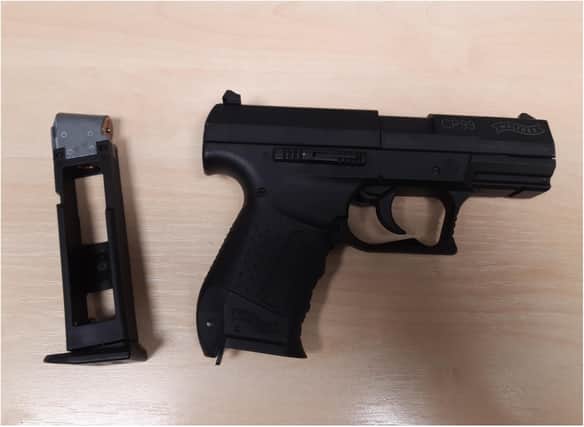 The gun which was seized in Maltby.