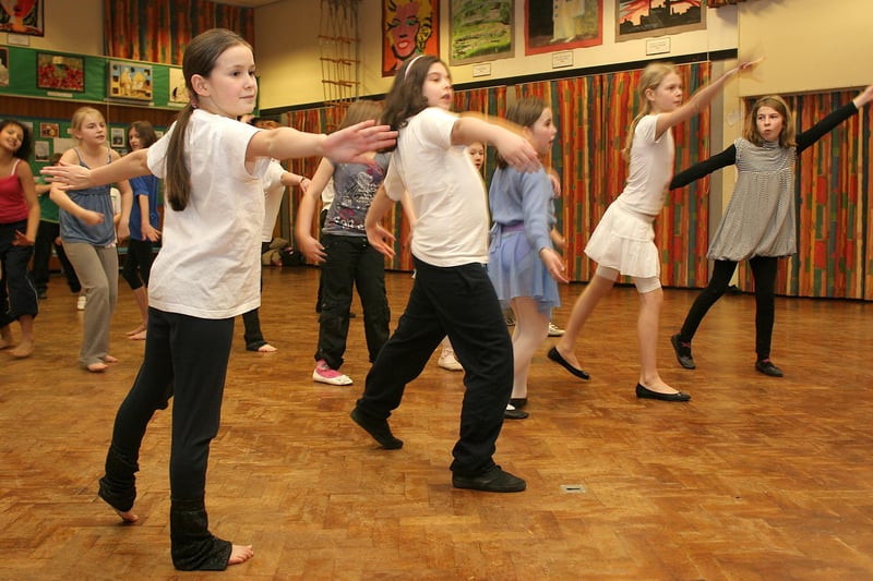 The young dancers of Burbage Primary were put through their paces by Buxton Community School's dance students in preparation for a dance festival at Buxton Opera House in 2009