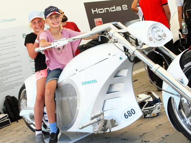 Festival of Speed 2019 in Chichester. Bonni Andrew 8, left and sister Lilli 9. Photo by Derek Martin Photography.
