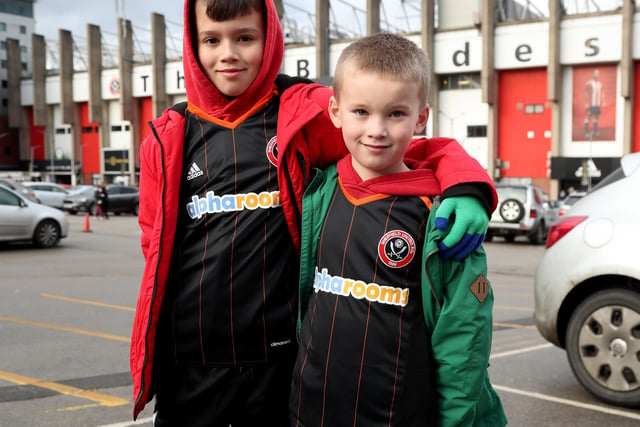 Two young Unitedites at the Lane for the New Year's Eve League One game against Northampton Town.