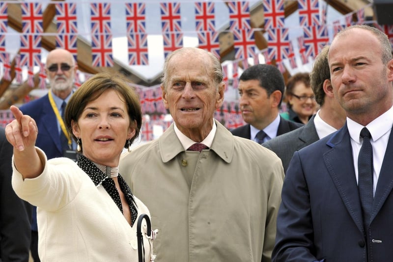 The Duchess of Northumberland with HRH Prince Philip and Alan Shearer at The Alnwick Garden in June 2011. Picture by Jane Coltman 
