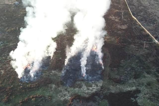 Drone footage of a moorland burn at Strines near Sheffield