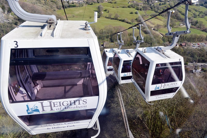 The Heights of Abraham, which allows people to reach Hilltop Park in Matlock by cable car, also welcomed back visitors on Monday.