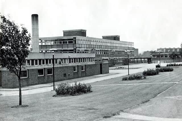 An exterior view of Jordanthorpe School (South Building), Sheffield, July 8, 1972