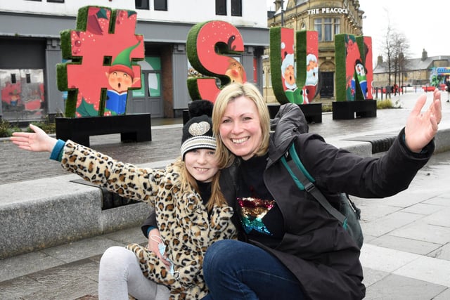 Jill Thompson and her daughter, 10-year-old Lily, enjoying some festive fun in Keel Square.