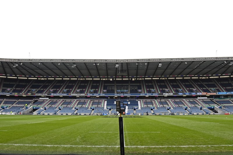 A general view during a Guinness Six Nations tie between Scotland and Wales at BT Murrayfield, on February 13, 2021, in Edinburgh