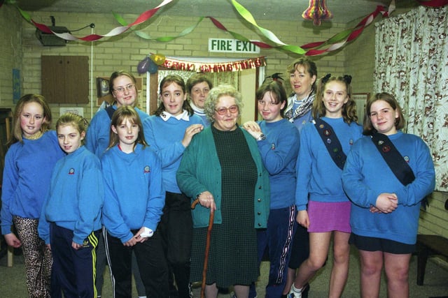 Sunderland woman Sonia Francis retired after more than 50 years in the Girl Guide movement. Here she is in 1997 with some of the Guides she helped.