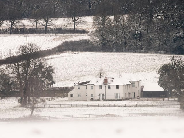 The view north from Portsdown Hill over a snowy landscape in March 2018. Picture: Keith Woodland
