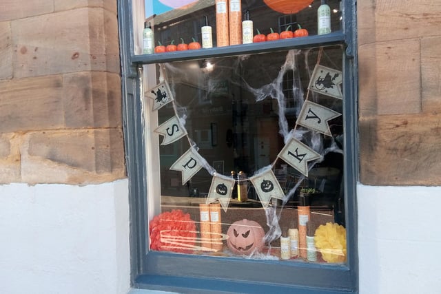 The spooky shop window at Victoria's Hair Salon on Fenkle Street.