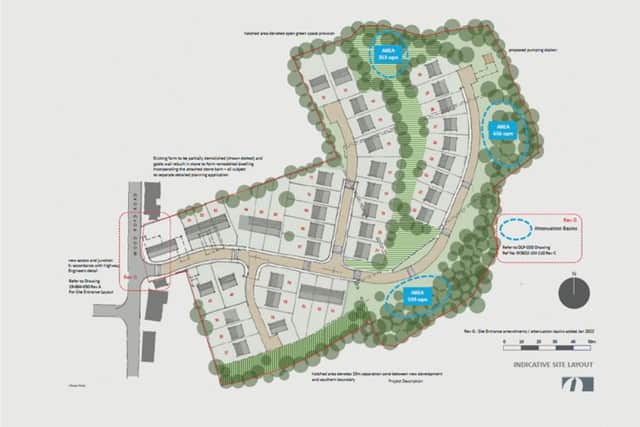 Plans for the old Wood Royd Farm site on Wood Royd Lane, Deepcar, Sheffield where 41 houses can be built