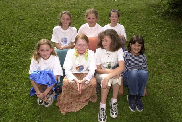 Magica Fiesta, back row, left to right, Rebecca Guymer, Alison Fearn and Abigail Hartley  , front row, Charlotte Leech and Louise Nicholson at the Bradfield School Summer School presentations in 2000