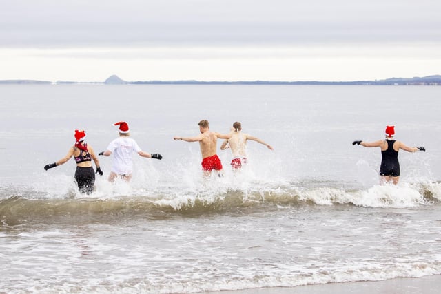 The festive tradition takes place every year in Portobello, Edinburgh, on Christmas morning.