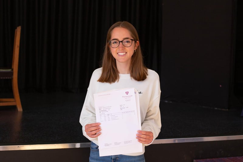 Hannah Wills with her results. Picture: Habibur Rahman