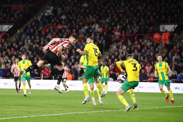 Had a golden chance to put United 2-0 up and relax Bramall Lane further when Berge's excellent cross picked him out, but he headed down and wide of the left-hand post.