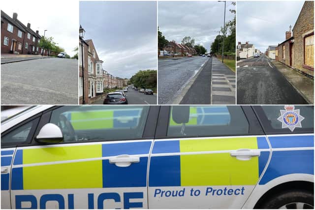 Some of the Sunderland streets where most reported incidents of anti-social behaviour took place during April.