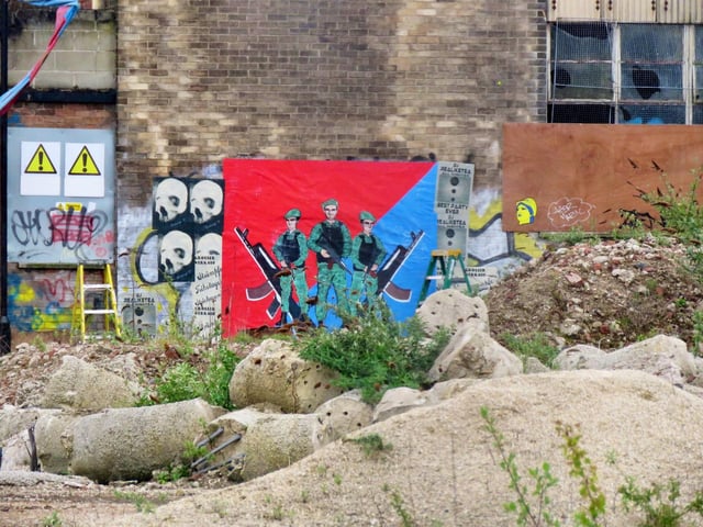 Filming in Sheffield for new HBO miniseries The Regime, starring Kate Winslet and Hugh Grant. An ominous-looking poster plastered on a wall in Shalesmoor. Photos by @steelcitysnaps via Twitter