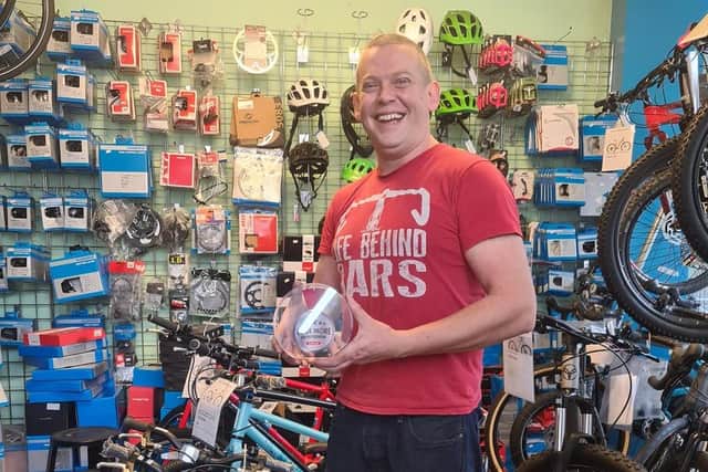 Tony Butterworth Cycles has won a Cycle More Entrepreneur Award. Pictured is shop owner Henry Nottage.